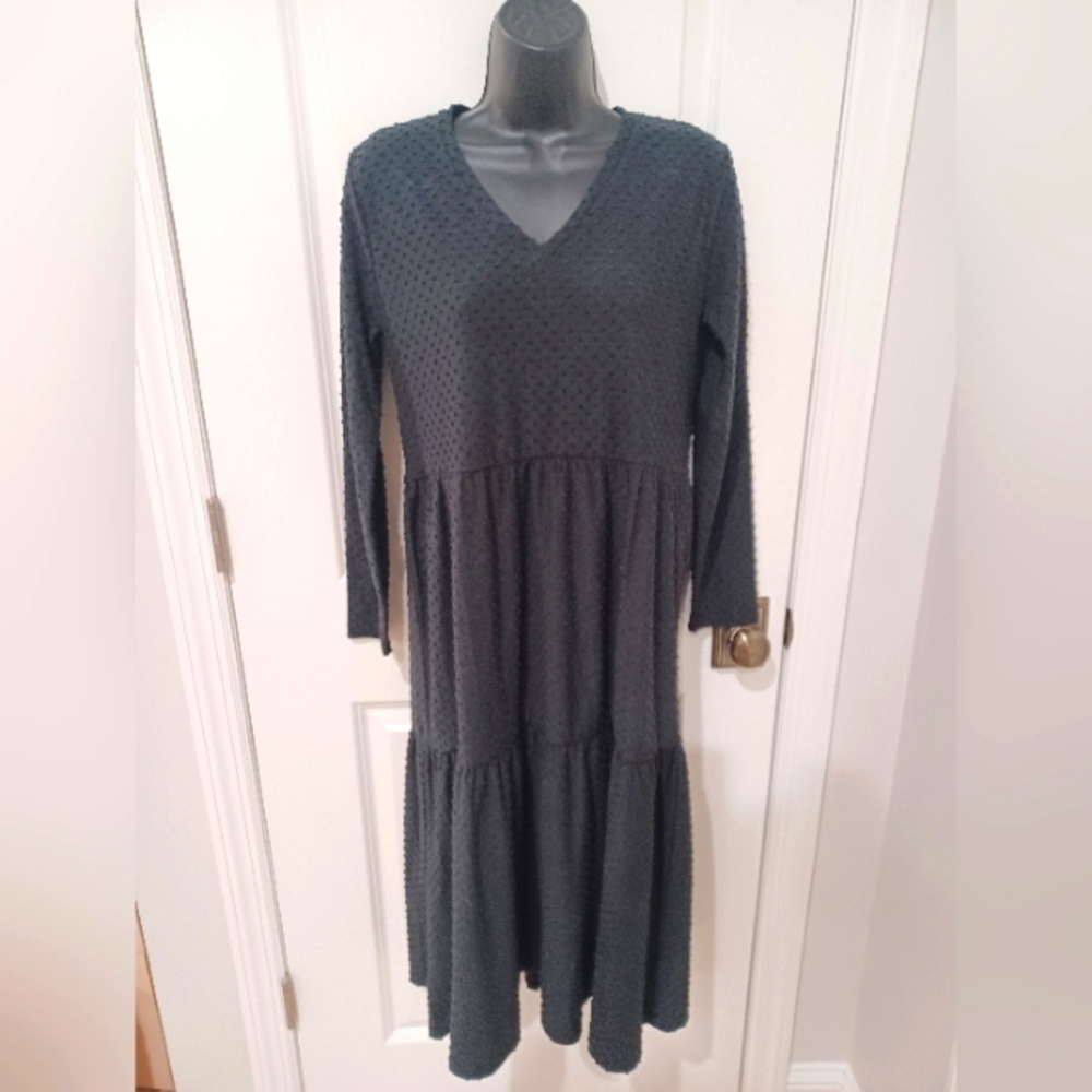 J.Crew Black Cotton Midi Dress